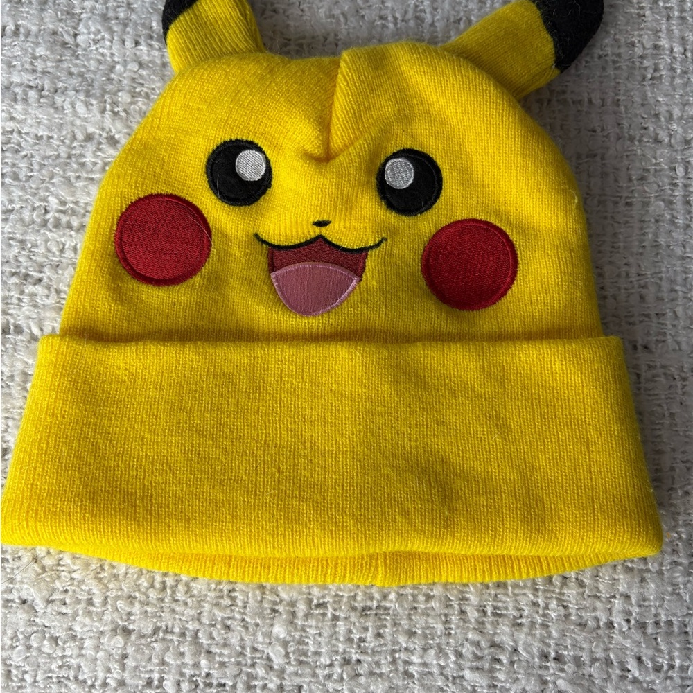 Yellow Pikachu Knit Beanie Kids